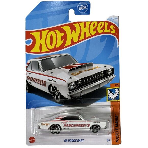Hot Wheels ’68 Dodge Dart HW Muscle Mania Ramchargers White NOC 2021 Diecast - Picture 1 of 6
